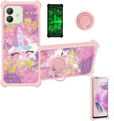 Vista 84 de jioeuinly JSF-DJS - Funda compatible con Nothing Phone 2a con protector de pantalla de vidrio templado, policarbonato duro + silicona suave, soporte