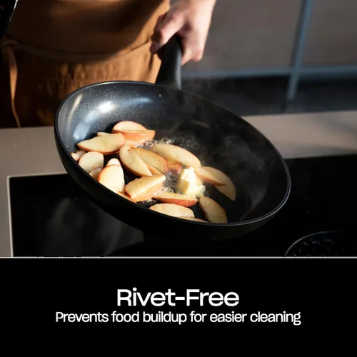 Vista 4 de Fissler Essential - Sartén antiadherente de cerámica de 8 pulgadas, color negro órbita, fácil liberación, fabricada sin PFAS/PTFE añadido