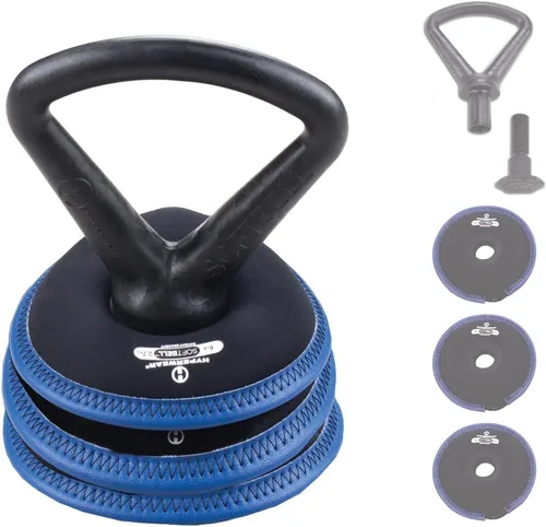 Vista 8 de Hyperwear SoftBell - Juego de pesas rusas ajustables, discos de peso suaves recubiertos de vinilo con base de goma, equipo versátil de gimnasio