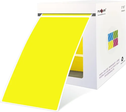 Vista 24 de PARLAIM 5 x 3 pulgadas Rectángulo de colores pegatinas de inventario, 1000 unidades de 4 rollos de etiquetas adhesivas cuadradas para cajas móviles