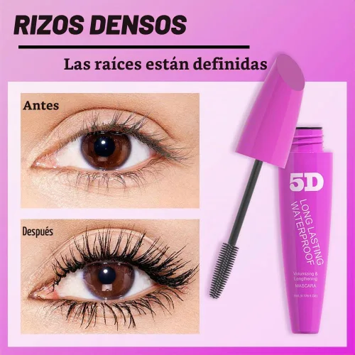 Vista 2 de Rímel Voluminizador de Rizos Negro de Larga Duración a Prueba de Manchas Longitud Intensa Pestañas Suaves como Plumas Completas Impermeables Sin
