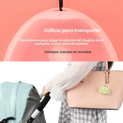 Vista 6 de Accmor Funda para chupete, estuche para chupete, contenedor para chupete para viajes, sin BPA, transparente, paquete de 2