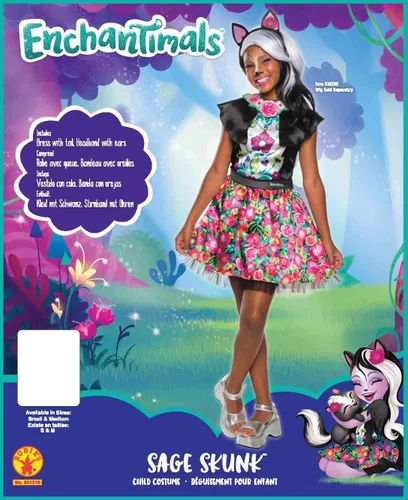 Vista 3 de Rubie's Enchantimals - Disfraz infantil de zorrillo, talla S, Sage Skunk