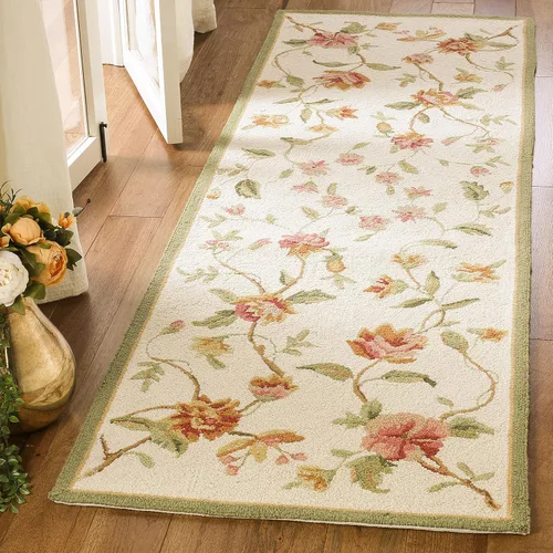 Vista 8 de SAFAVIEH Chelsea Collection - Alfombra decorativa de 1 pies 8 pulgadas x 2 pies 6 pulgadas, color negro, lana de campo francesa enganchada a mano