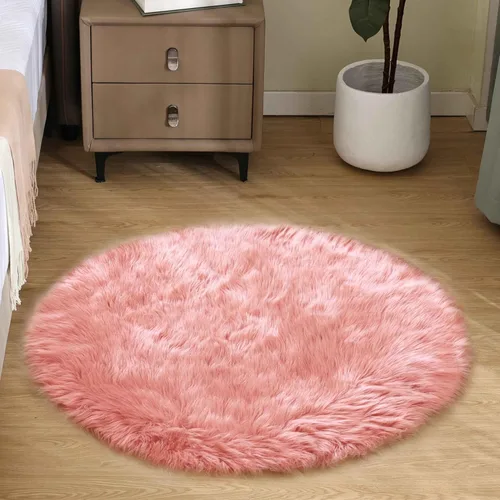 Vista 85 de Goolela Alfombra esponjosa de piel sintética para dormitorio, color marrón claro beige, 2 x 3 pies, alfombra de piel de oveja peluda y difusa