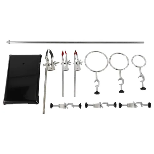 Vista 9 de YaeCCC Juego de utensilios de metal de soporte de laboratorio - Soporte de material de hierro premium, soporte de soporte de abrazadera