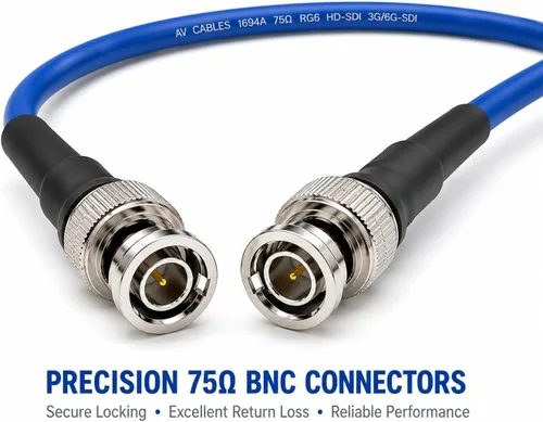 Vista 2 de AV-Cables Cable BNC SDI 3G/6G HD de 100 pies - Belden 1694a RG6 - Azul