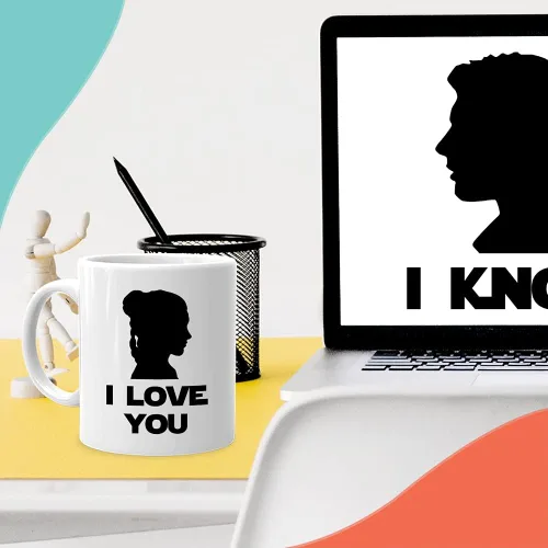 Vista 6 de Taza de café para parejas, 11 onzas, color blanco, I love you i know Relationship Lovers Partner