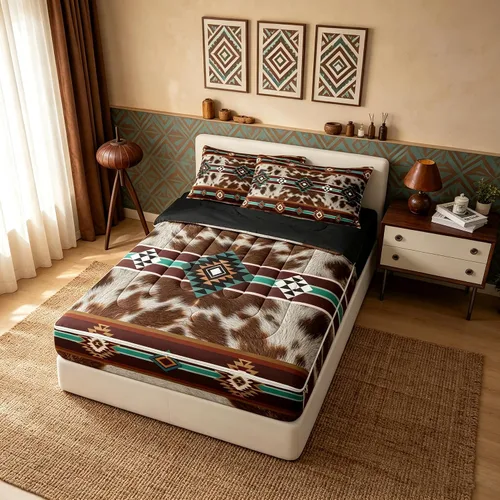 Vista 31 de Feelyou Juego de edredón con cremallera de leopardo tamaño individual Juegos de cama con cremallera y estampado animal para decoración de Marrón