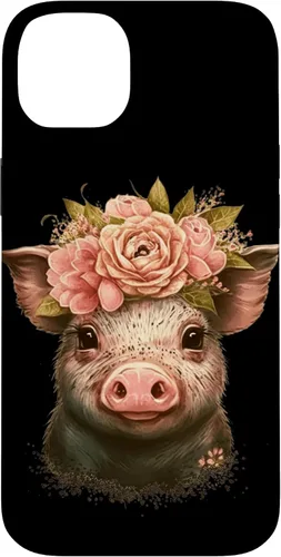 Vista 15 de Pig with Leopard Headband Flower Cute Pig Lover Case for iPhone 17