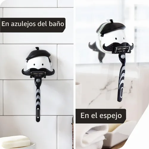 Vista 4 de PELEG Design Mr. Razor - Soporte para maquinilla de afeitar con succión para ducha, baño, baño, regalos únicos