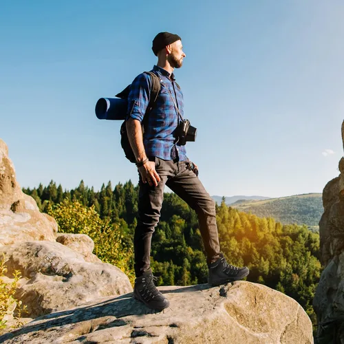 Vista 4 de NORTIV 8 Botas de senderismo impermeables para hombre, botas de senderismo de invierno para exteriores