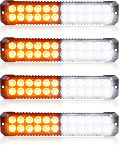 Vista 10 de 4PCS 24-LED ámbar luces estroboscópicas de emergencia