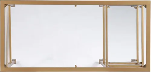 Vista 9 de SEI Furniture Jaymes - Escritorio de metal dorado y cristal, color dorado suave