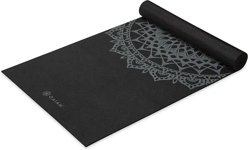 Vista 11 de Gaiam - Esterilla de yoga premium de 5mm con estampado, gruesa y antideslizante para todo tipo de yoga, pilates y entrenamientos en el suelo