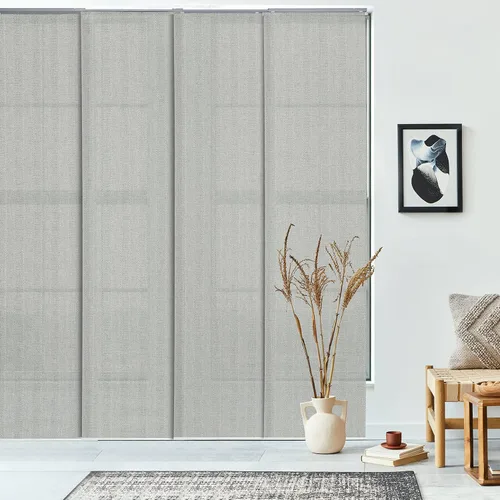 Vista 8 de Persianas verticales ajustables para puertas corredizas de vidrio, de 45.8" a 86" de ancho, hasta 96" de alto, riel extensible para persianas