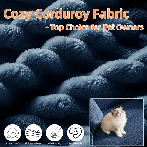 Vista 6 de Sofá cama plegable convertible 4 en 1, sofá cama plegable con marco de forma fija, sofá plegable de pana nube para sala de estar y dormitorio