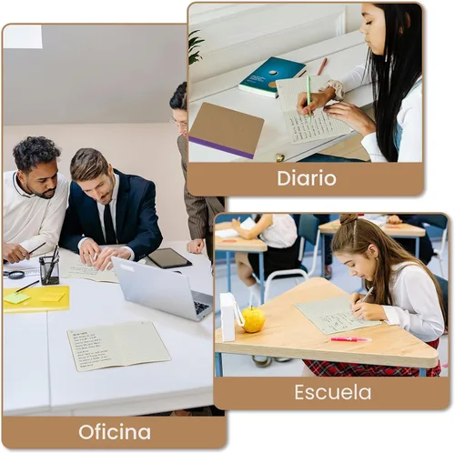 Vista 8 de ZCZN Cuadernos de composición a granel, cuadernos con cubierta kraft A5 y hojas rayadas con espinas de arco iris para la escuela, negocios, trabajo