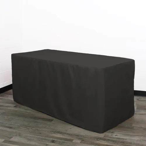 Vista 2 de Mantel rectangular de poliéster ajustable de 4 x 24 pulgadas, color negro, funda de mesa de boda prémium