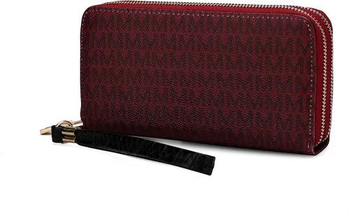 Vista 82 de MKF Collection Mia K - Cartera de pulsera para mujer, pequeña cartera de cuero vegano para tarjetas de crédito con cremallera y bolsillo