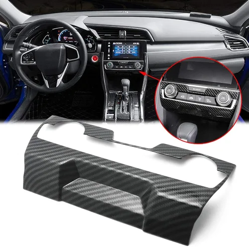 Vista 9 de Xotic Tech - Panel de consola central, cubierta de control de clima de CA, color rojo deportivo, compatible con Honda Civic de 10ª