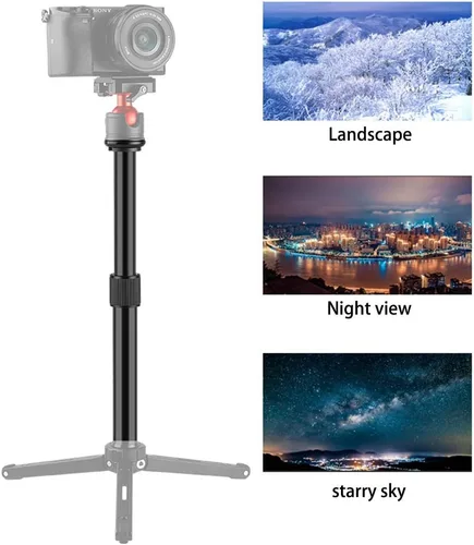 Vista 2 de Trípode Centro Columna Extensión Extensor Telescópica 2 Sección Polo Rod para Foto Studio Monopod Cámara DSLR