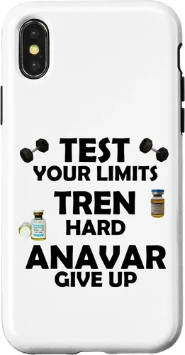 Vista 4 de iPhone 15 Funny Test Limits Tren Hard Never Give Up Gym Bodybuilding Case