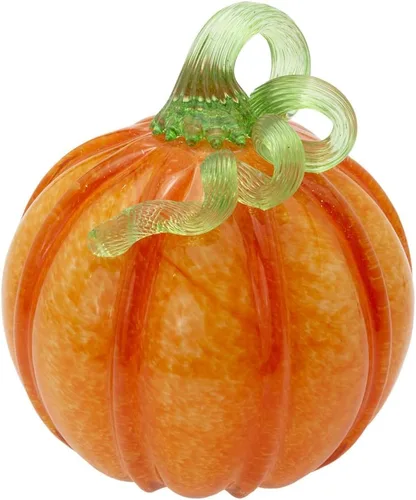 Vista 11 de Boston International Calabaza de cristal para otoño, cosecha, Acción de Gracias, decoración de mesa de vidrio soplado a mano, pequeño, remolino