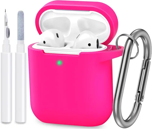 Vista 19 de Funda compatible con AirPods, cubierta protectora de silicona completa a prueba de polvo diseñada para Apple AirPods de 1.ª y 2.ª