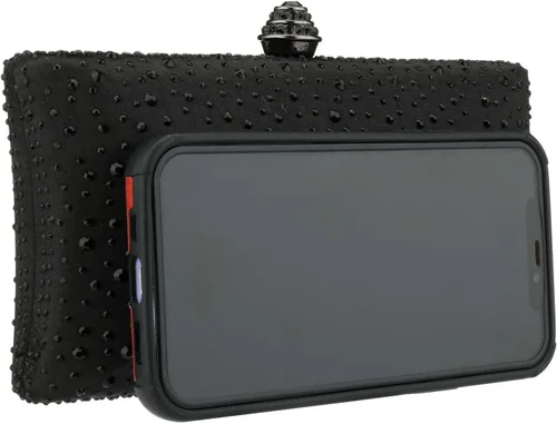 Vista 3 de Simcat Bolso de mano de noche con diamantes de imitación para mujer, bolso de fiesta de graduación, boda, novia, fiesta, bolsa de mano con cadena