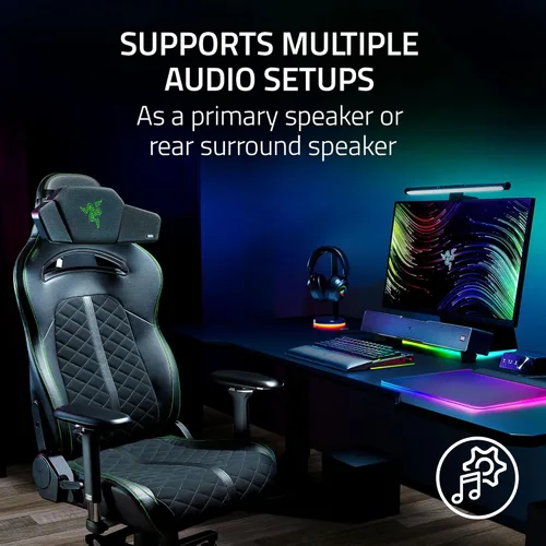 Vista 4 de Razer Clio - Cojín de cabeza de altavoz inalámbrico: THX habilitado para audio espacial - Altavoces dobles integrados de campo cercano - Múltiples
