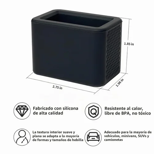Vista 2 de 2 unidades de soporte de hebilla de cinturón de seguridad de silicona, refuerzo de hebilla de cinturón de seguridad para niños, material de silicona