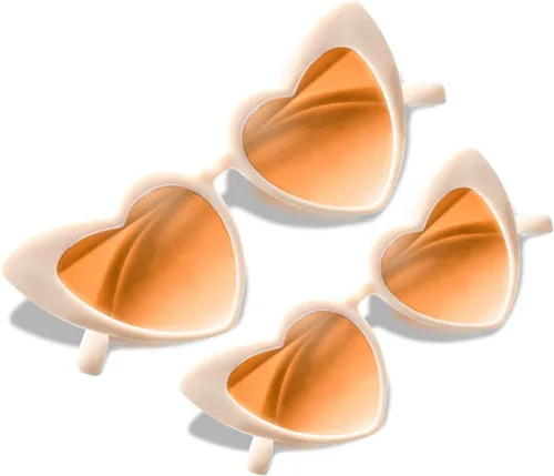 Vista 12 de Lentes de sol de moda con forma de corazón rosa para hombres y mujeres, paquete dúo de lentes retro para mamá y yo