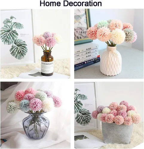 Vista 6 de 10 plantas artificiales de flores artificiales de seda de crisantemo, arreglos de hortensias, ramos de boda, decoración del hogar, cocina, jardín