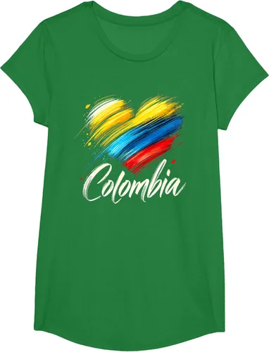 Vista 47 de Camiseta de orgullo colombiano con corazón de la bandera de Colombia
