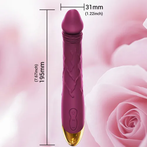 Vista 8 de Vibrador realista de 7.6 pulgadas para mujeres, 10 potentes modos de vibración para estimulación del clítoris y punto G, juguetes sexuales