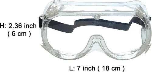 Vista 2 de Gafas de seguridad 6 unidades - Gafas de protección antiempañamiento - Lentes transparentes ajustables, protección ocular suave y ligera