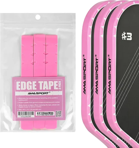 Vista 7 de PICKLETECH Cinta de protección de pala de pickleball – Protector de borde de cabeza de paleta – Cinta de protección de borde de raqueta ajuste