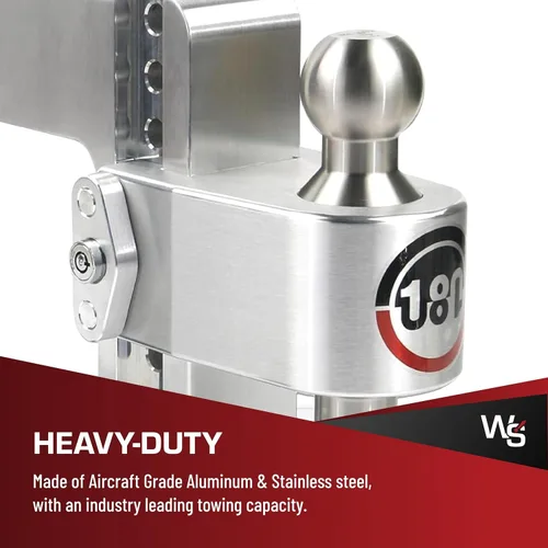 Vista 3 de Weigh Safe Enganche de Remolque de 180 Grados - Enganche de Remolque Ajustable para Remolque - Compatible con Receptores de 3" - Caída de 6", Bolas