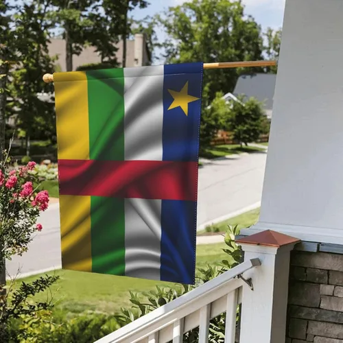 Vista 8 de Silk Style Flag Of The Central African Republic Garden Flag 28"x40" Inch Double Sided Garden Flags Home Lawn Outdoor Decor Flags Party Banner