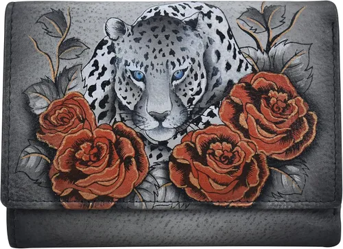 Vista 21 de Anna by Anuschka Cartera de tres pliegues pintada a mano para mujer de cuero