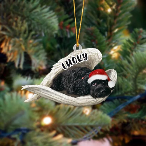 Vista 10 de Ángel durmiente de Afghan Hound para Navidad, adorno personalizado con el nombre del perro, adorno de Navidad personalizado para amantes de perros