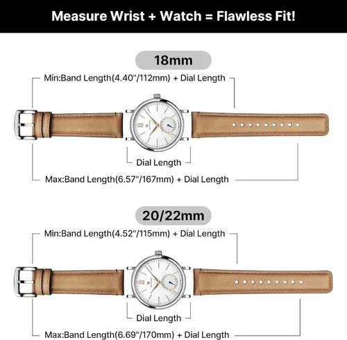 Vista 118 de Fullmosa Correa de reloj de liberación rápida de 0.866 in, 0.787 in y 0.709 in, bandas de cuero bruñido para Samsung Galaxy Watch/Garmin Watch