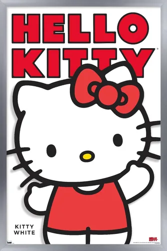 Vista 9 de Póster de pared de Hello Kitty and Friends: Hello - Kitty White Feature Series, 22.4 pulgadas de largo x 14.7 pulgadas de ancho, versión enmarcada