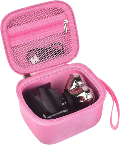 Vista 10 de Funda para afeitadora de calavera eléctrica Pitbull Pro, rotativa de viaje duro para hombres, recortadora de barba con bolsillo de malla con Beige