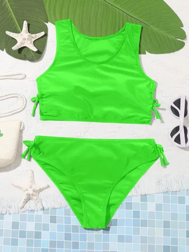 Vista 5 de SOLY HUX Girl's Drawstring Side Bikini Bathing Suits 2 Piece Swimsuits