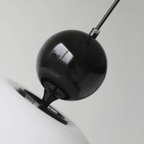 Vista 4 de Luces colgantes de metal con cúpula nórdica, moderna lámpara colgante de vidrio de leche, cable ajustable E14/E12 para cocina, isla de comedor, sala