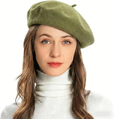 Vista 10 de ZLYC Boina Francesa de Lana Sombrero Color Sólido Gorra Boina para Mujeres y Niñas Amarillo básico
