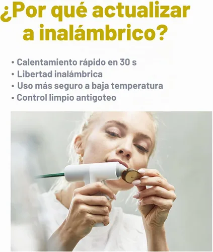 Vista 3 de HOTO Pistola de pegamento caliente inalámbrica, calentamiento rápido de 30 segundos, mini pistola de pegamento caliente a baja temperatura
