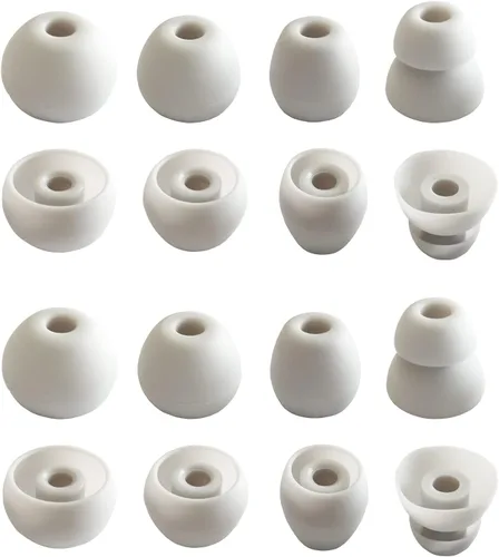 Vista 6 de Almohadillas de repuesto de silicona para Beats Flex, X, Powerbeats - Doble brida, goma, 8 pares de color negro